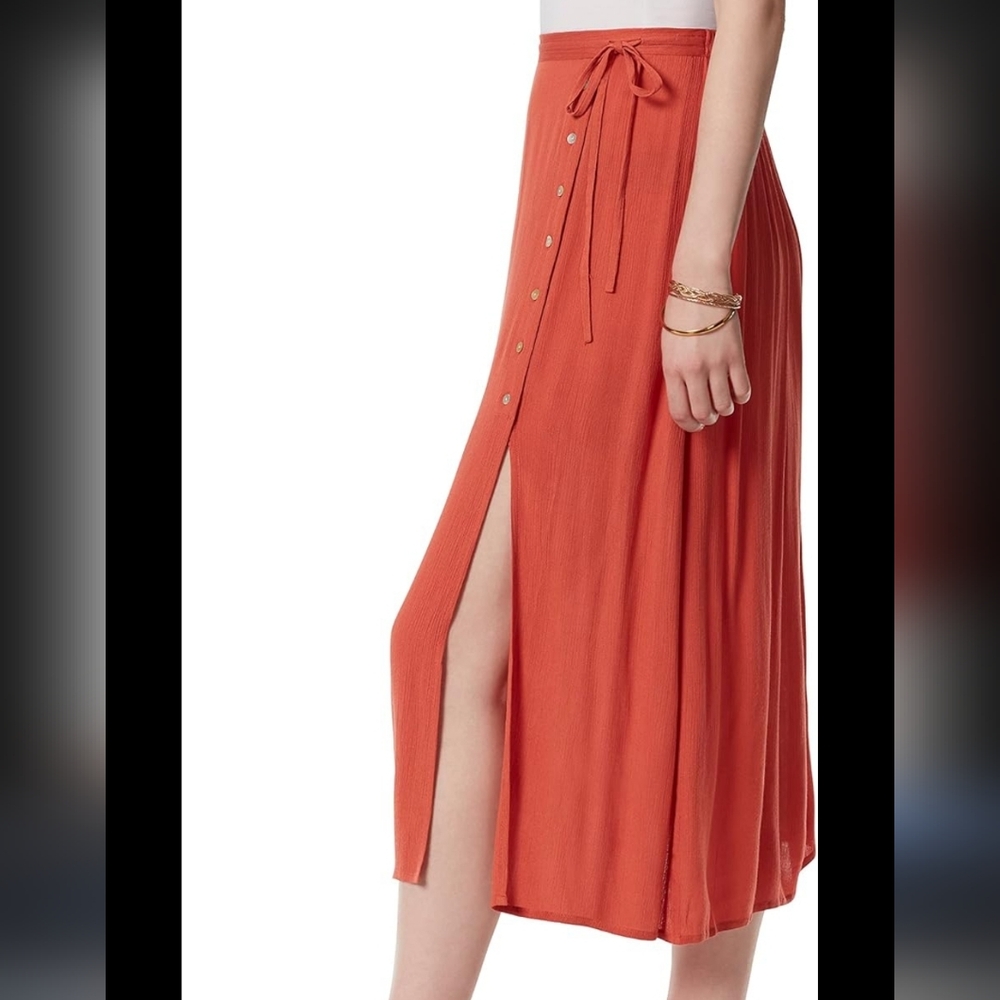 Jessica Simpson Irina Terracotta Orange Midi Skirt Size Medium